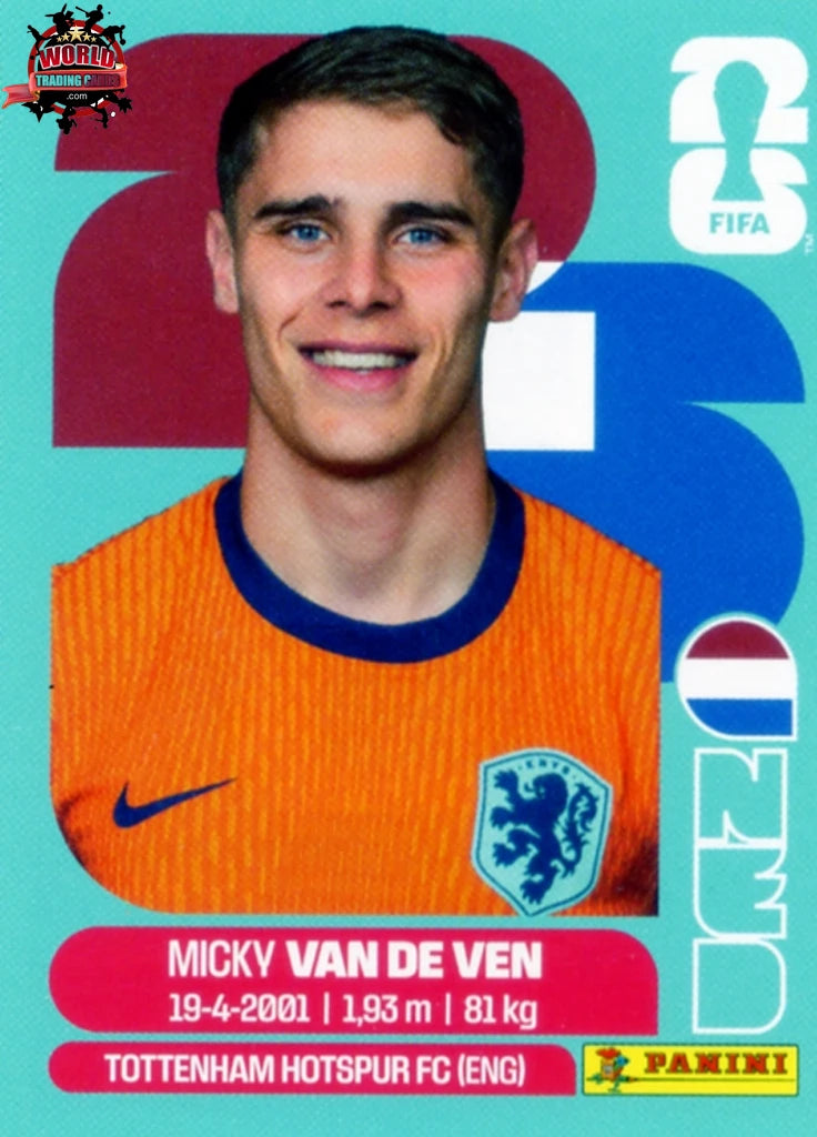#NED004 | Panini | Fifa World Cup Stickers | 2026 | Micky van de Ven | Netherlands | Base - International version
