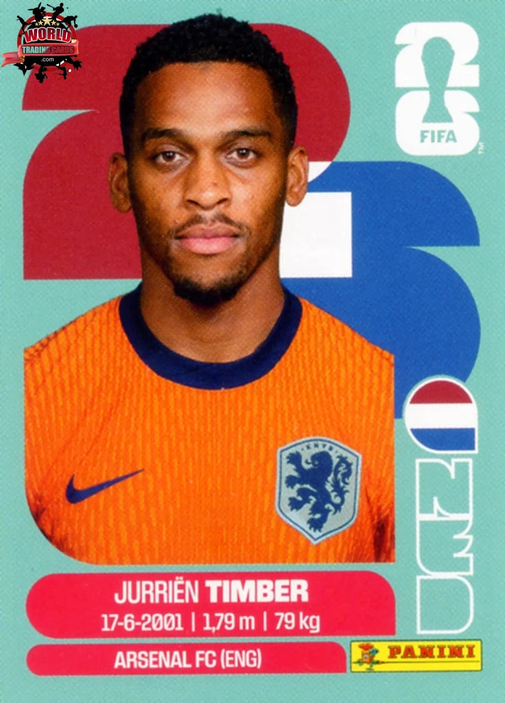 #NED005 | Panini | Fifa World Cup Stickers | 2026 | Jurien Timber | Netherlands | Base - International version