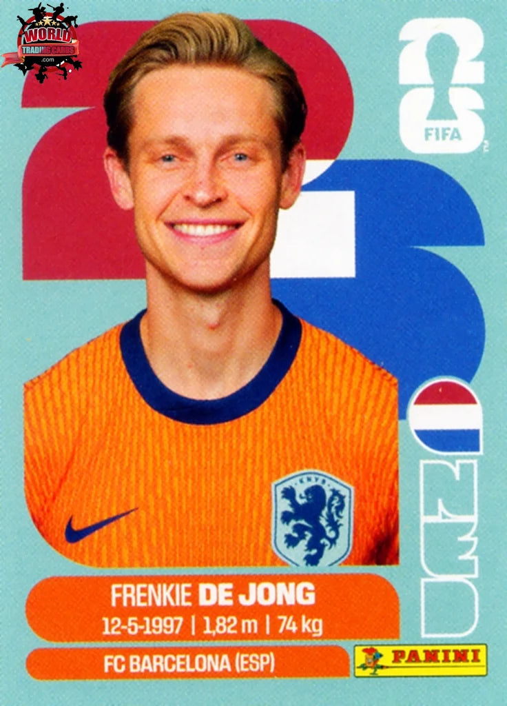 #NED014 | Panini | Fifa World Cup Stickers | 2026 | Frenkie de Jong | Netherlands | Base - International version
