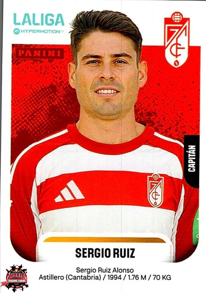 Cromo Trading Card Fútbol-Sergio Ruiz-Granada CF-Panini La Liga HypermotionV 2025-2026-220-Basico