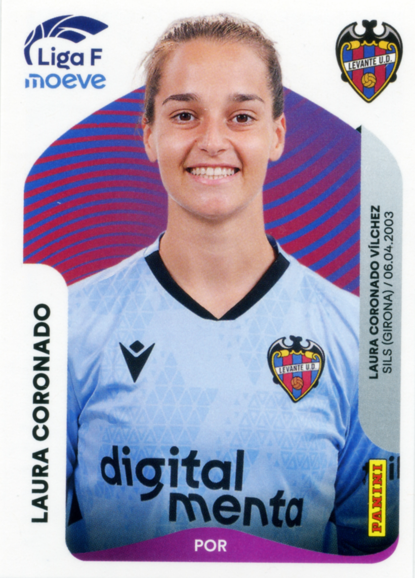 Cromo Trading Card Fútbol-Laura Coronado-Levante UD-Panini Liga F Moeve 2025-2026-224-Basico