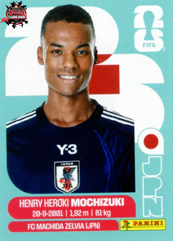 #JPN003 | Panini | Fifa World Cup Stickers | 2026 | Henry Heroki Mochizuki | Japan | Base - International version