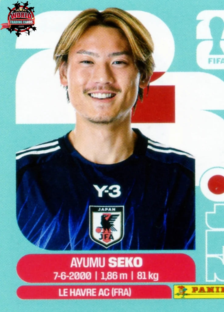 #JPN004 | Panini | Fifa World Cup Stickers | 2026 | Ayumu Seko | Japan | Base - International version