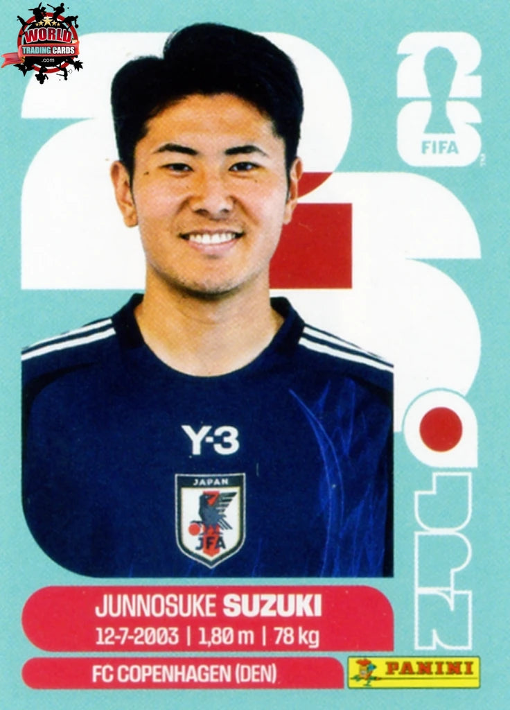 #JPN005 | Panini | Fifa World Cup Stickers | 2026 | Junnosuke Suzuki | Japan | Base - International version