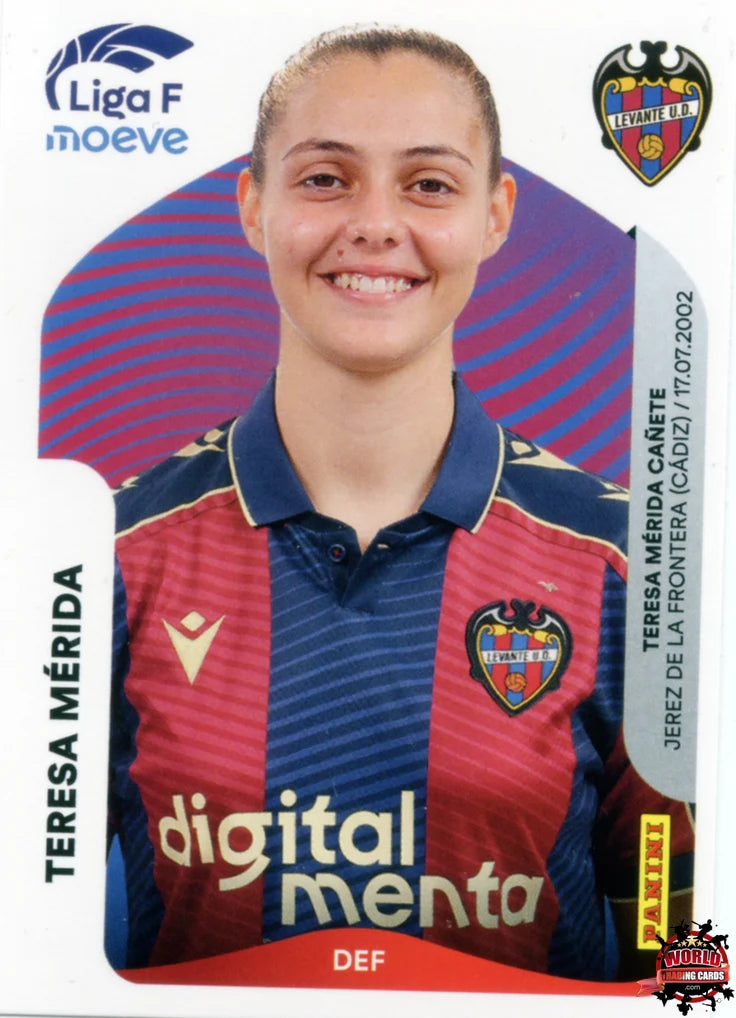 Cromo Trading Card Fútbol-Teresa Mérida-Levante UD-Panini Liga F Moeve 2025-2026-230-Basico
