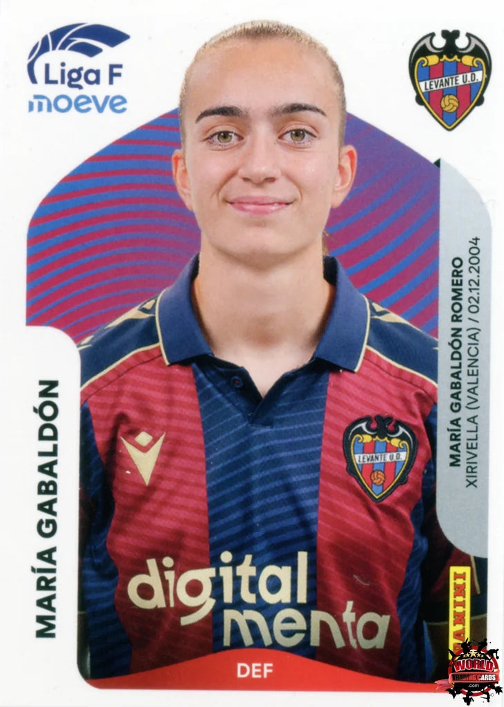 Cromo Trading Card Fútbol-María Gabaldón-Levante UD-Panini Liga F Moeve 2025-2026-231-Basico