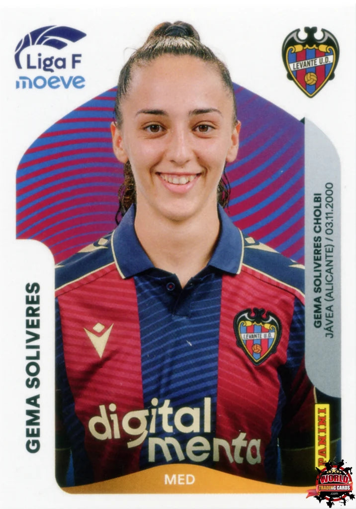 Cromo Trading Card Fútbol-Gema Soliveres-Levante UD-Panini Liga F Moeve 2025-2026-235 A -Basico