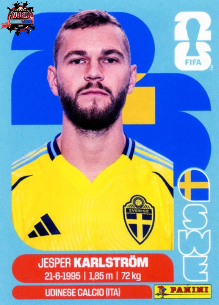 #SWE010 | Panini | Fifa World Cup Stickers | 2026 | Jesper Karlström | Sweden | Base - International version