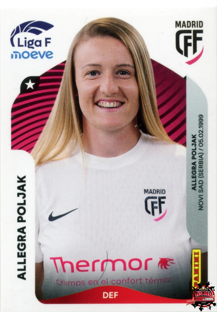 Cromo Trading Card Fútbol-Allegra Poljak-Madrid CFF-Panini Liga F Moeve 2025-2026-246-Basico