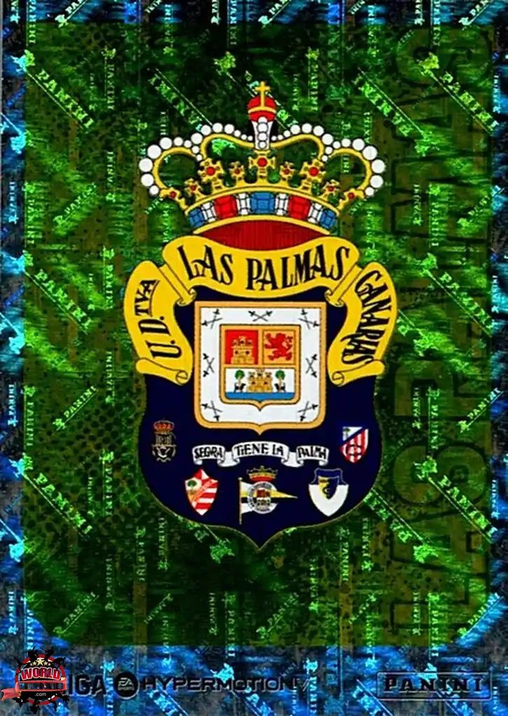 Cromo Trading Card Fútbol-Escudo-UD Las Palmas-Panini La Liga HypermotionV 2025-2026-249-Brillante