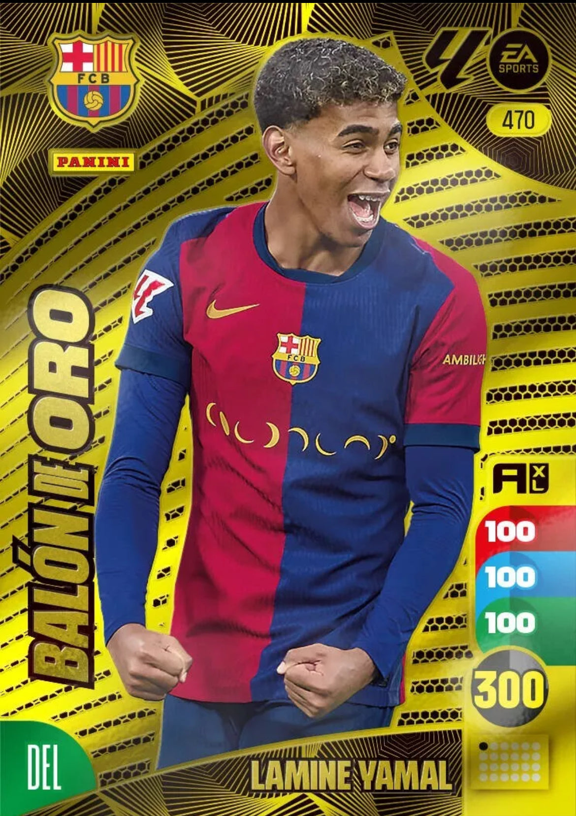 Panini Adrenalyn XL La Liga 2024/2025 - #470 - BALÓN DE ORO - LAMINE YAMAL - 1ª Edición, Cromo RAW