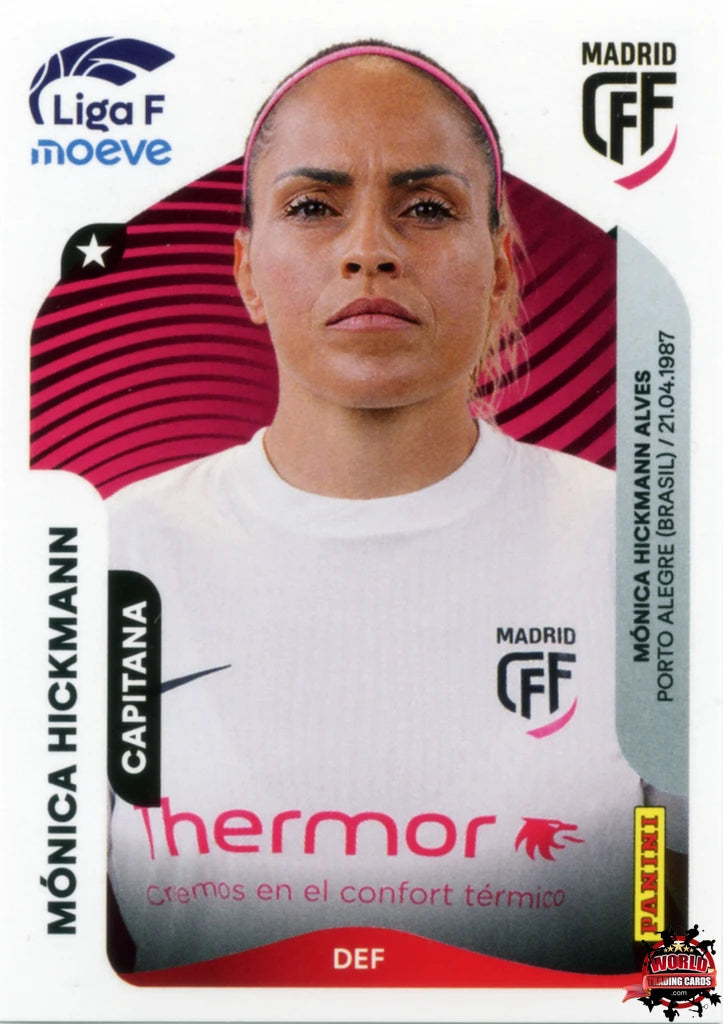 Cromo Trading Card Fútbol-Mónica Hickmann-Madrid CFF-Panini Liga F Moeve 2025-2026-250-Basico