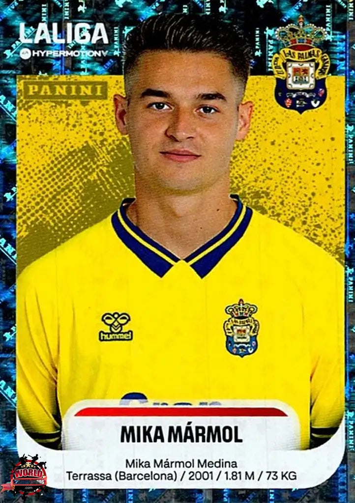 Cromo Trading Card Fútbol-Mika Mármol-UD Las Palmas-Panini La Liga HypermotionV 2025-2026-256-Brillante