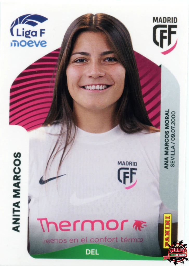 Cromo Trading Card Fútbol-Anita Marcos-Madrid CFF-Panini Liga F Moeve 2025-2026-258-Basico
