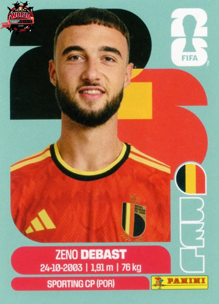 #BEL005 | Panini | Fifa World Cup Stickers | 2026 | Zeno Debast | Belgium | Base