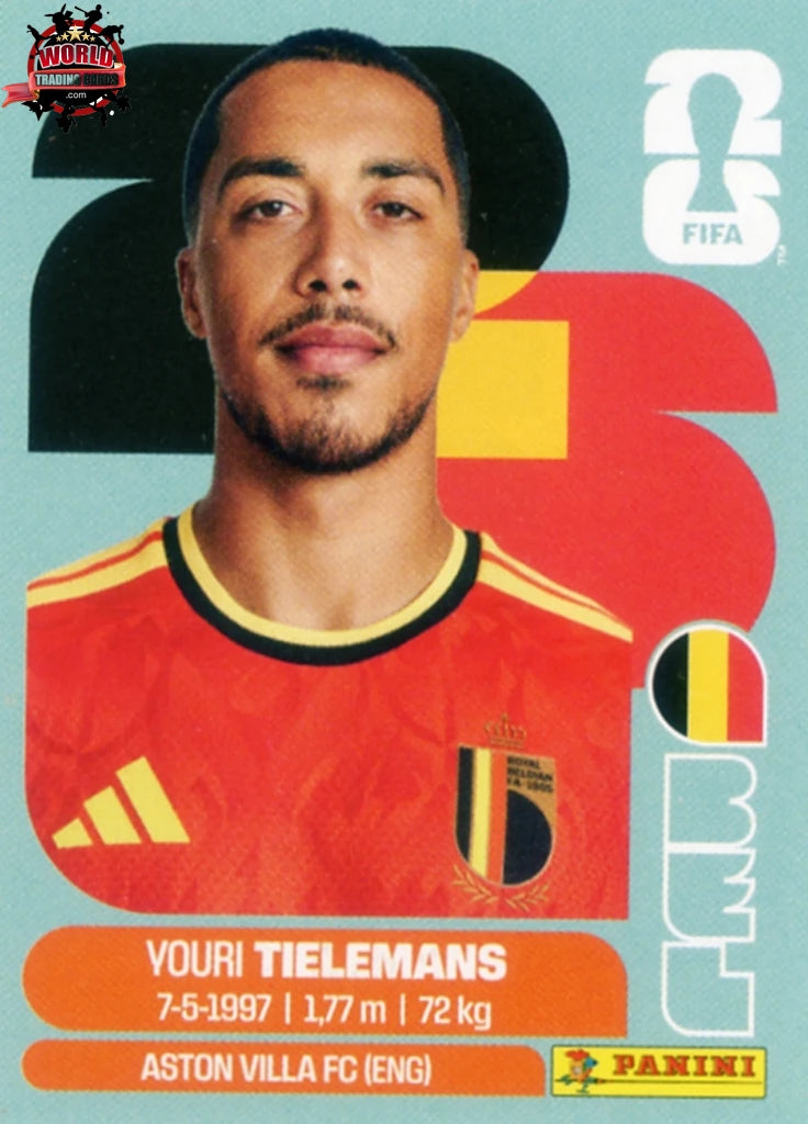 #BEL009 | Panini | Fifa World Cup Stickers | 2026 | Youri Tielemans | Belgium | Base
