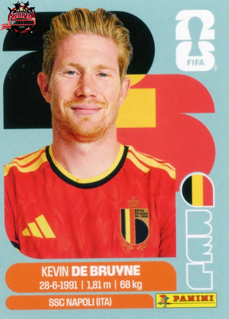 #BEL015 | Panini | Fifa World Cup Stickers | 2026 | Kevin De Bruyne | Belgium | Base