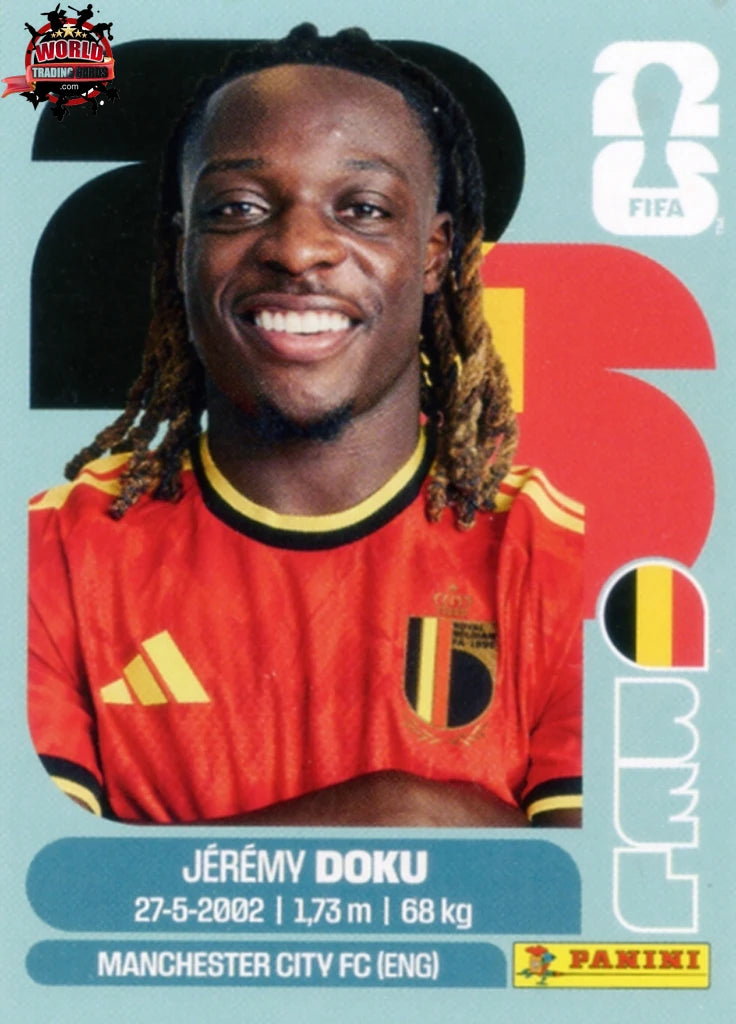 #BEL016 | Panini | Fifa World Cup Stickers | 2026 | Jérémy Doku | Belgium | Base