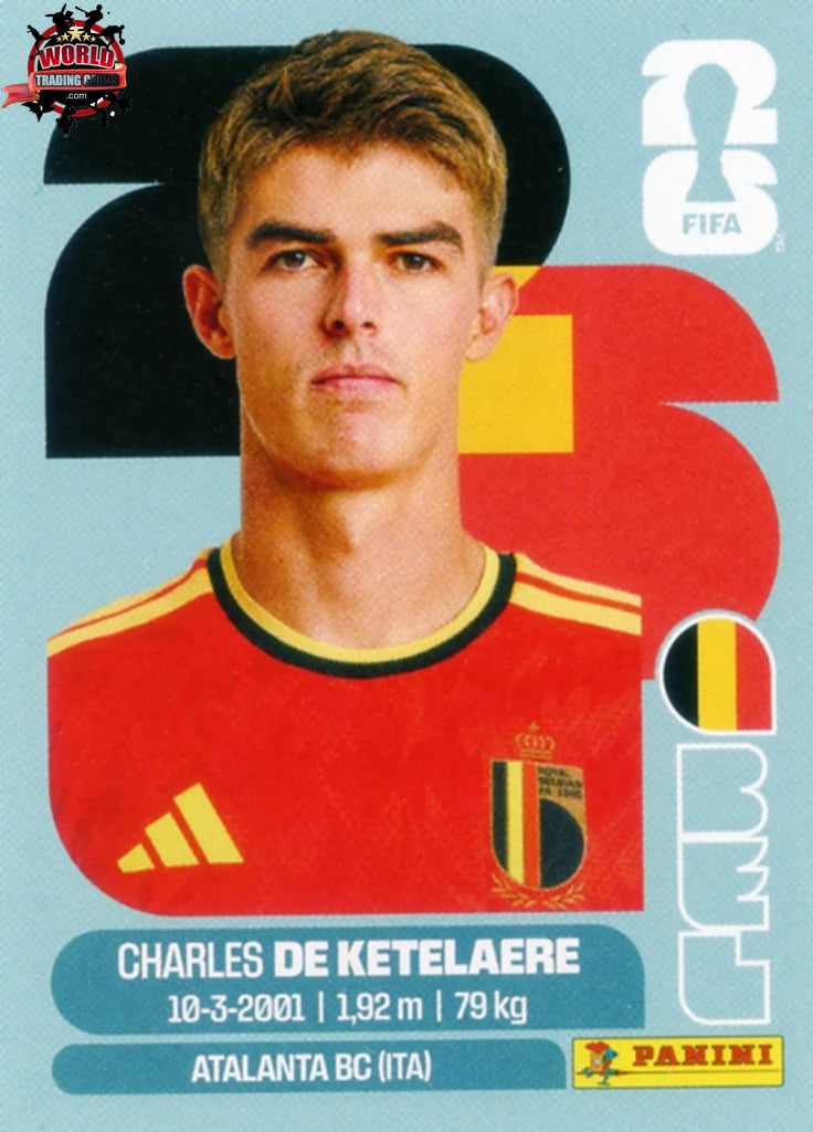 #BEL017 | Panini | Fifa World Cup Stickers | 2026 | Charles De Ketelaere | Belgium | Base