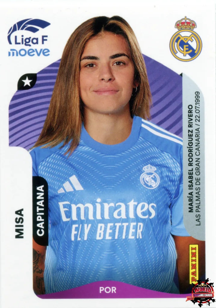 Cromo Trading Card Fútbol-Misa (Capitana)-Real Madrid-Panini Liga F Moeve 2025-2026-265-Basico