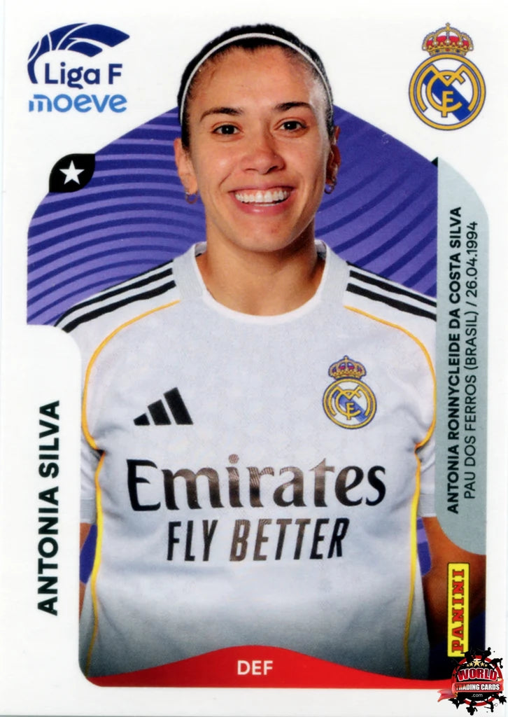 Cromo Trading Card Fútbol-Antonia Silva-Real Madrid-Panini Liga F Moeve 2025-2026-266 B -Basico