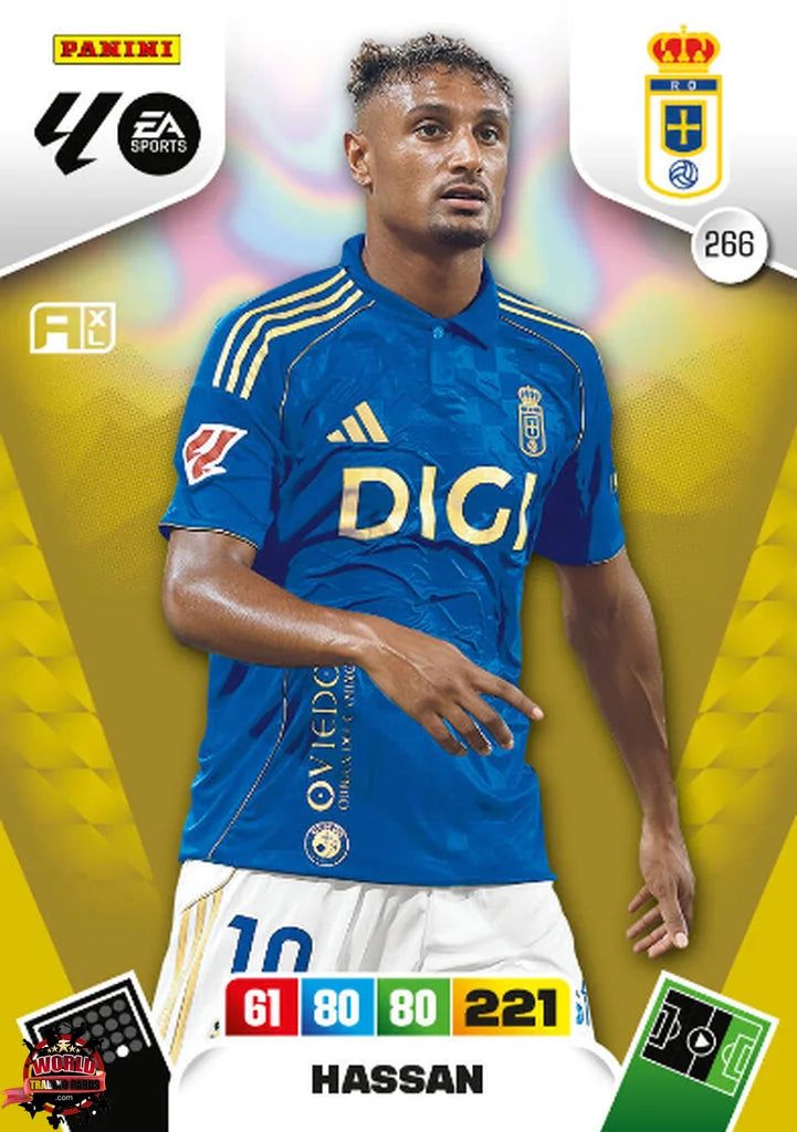 #266 | Adrenalyn XL | La Liga | 2025-2026 | Hassan | Real Oviedo | Basico