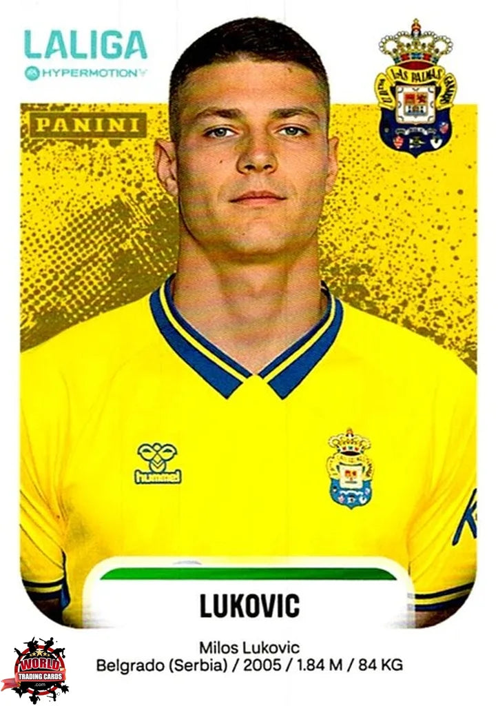 Cromo Trading Card Fútbol-Lukovic-UD Las Palmas-Panini La Liga HypermotionV 2025-2026-266-Basico
