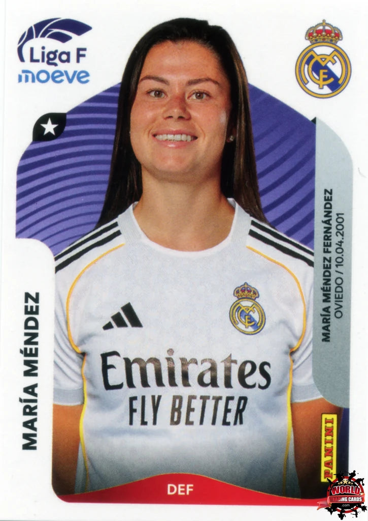 Cromo Trading Card Fútbol-María Méndez-Real Madrid-Panini Liga F Moeve 2025-2026-268-Basico