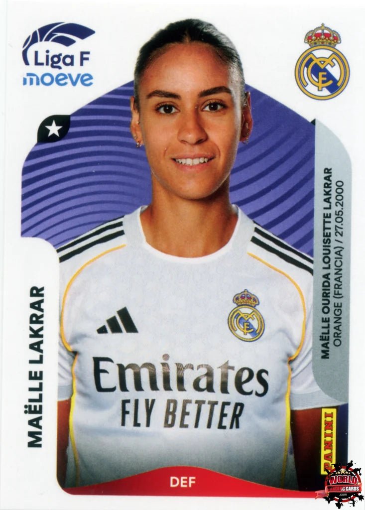 Cromo Trading Card Fútbol-Maëlle Lakrar-Real Madrid-Panini Liga F Moeve 2025-2026-269-Basico