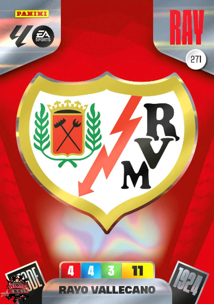 #271 | Adrenalyn XL | La Liga | 2025-2026 | Escudo | Rayo Vallecano | Basico