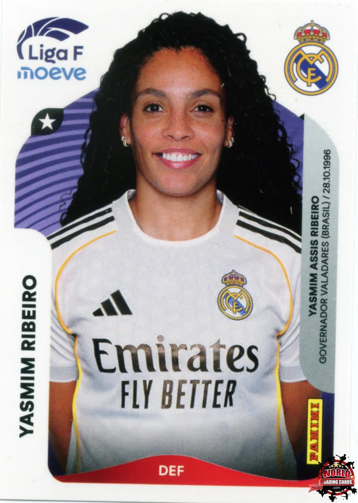 Cromo Trading Card Fútbol-Yasmim Ribeiro-Real Madrid-Panini Liga F Moeve 2025-2026-271-Basico