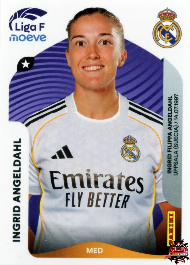 Cromo Trading Card Fútbol-Ingrid Angeldahl-Real Madrid-Panini Liga F Moeve 2025-2026-273-Basico