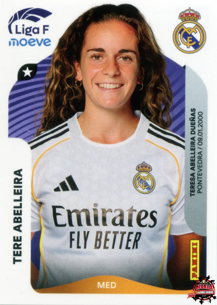 Cromo Trading Card Fútbol-Tere Abelleira-Real Madrid-Panini Liga F Moeve 2025-2026-274-Basico