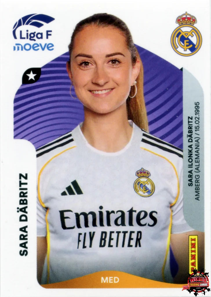 Cromo Trading Card Fútbol-Sara Däbritz-Real Madrid-Panini Liga F Moeve 2025-2026-275-Basico