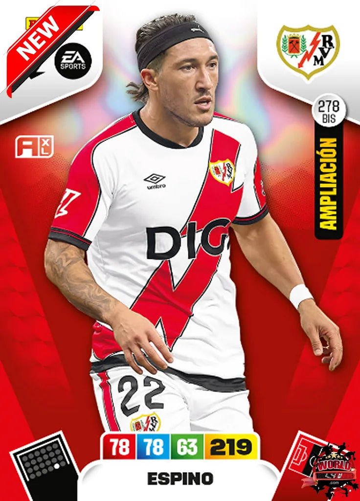 #278 Bis | Panini | Adrenalyn XL | La Liga | 2025-2026 | Espino | Rayo Vallecano | Update
