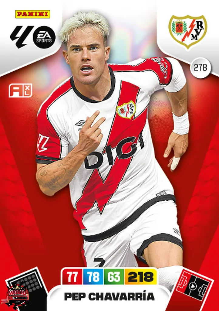 #278 | Adrenalyn XL | La Liga | 2025-2026 | Pep Chavarria | Rayo Vallecano | Basico