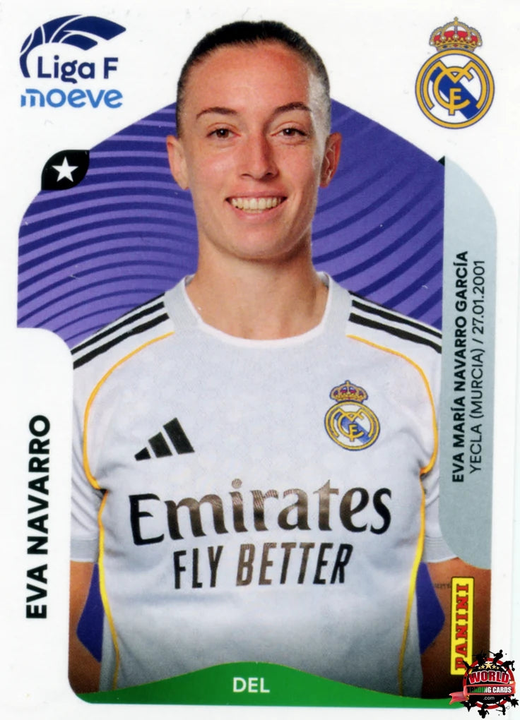 Cromo Trading Card Fútbol-Eva Navarro-Real Madrid-Panini Liga F Moeve 2025-2026-278-Basico