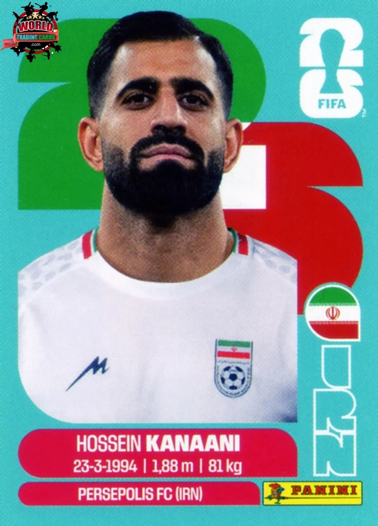 #IRN008 | Panini | Fifa World Cup Stickers | 2026 | Hossein Kanaani | Iran | Base - International version