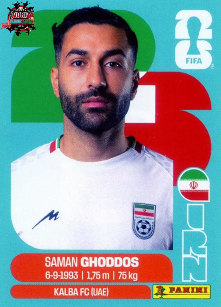 #IRN012 | Panini | Fifa World Cup Stickers | 2026 | Saman Ghoddos | Iran | Base - International version