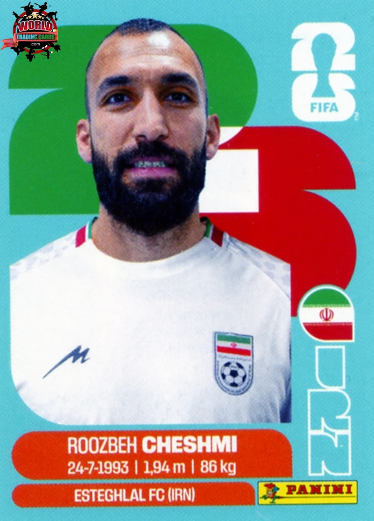 #IRN015 | Panini | Fifa World Cup Stickers | 2026 | Roozbeh Cheshmi | Iran | Base - International version