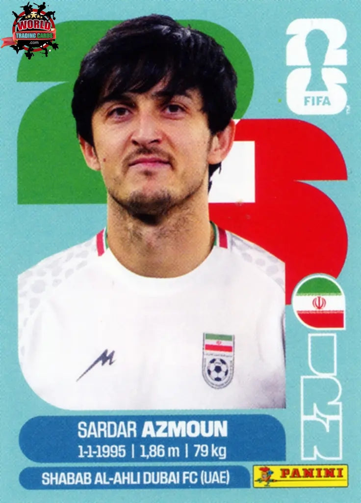 #IRN017 | Panini | Fifa World Cup Stickers | 2026 | Sardar Azmoun | Iran | Base - International version