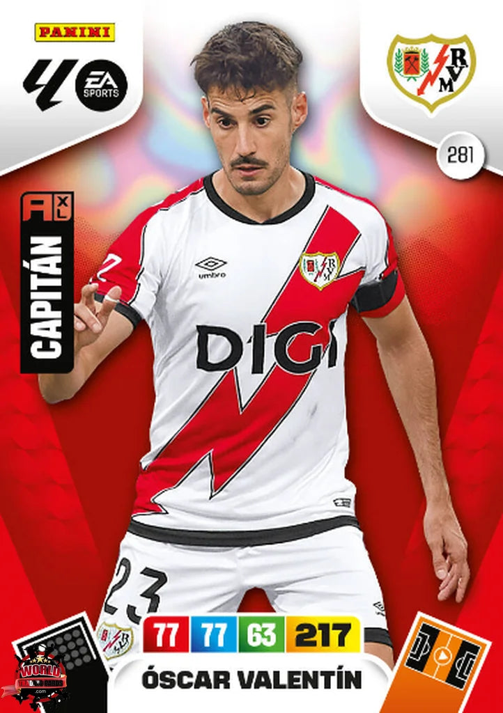 #281 | Adrenalyn XL | La Liga | 2025-2026 | Óscar Valentín | Rayo Vallecano | Basico