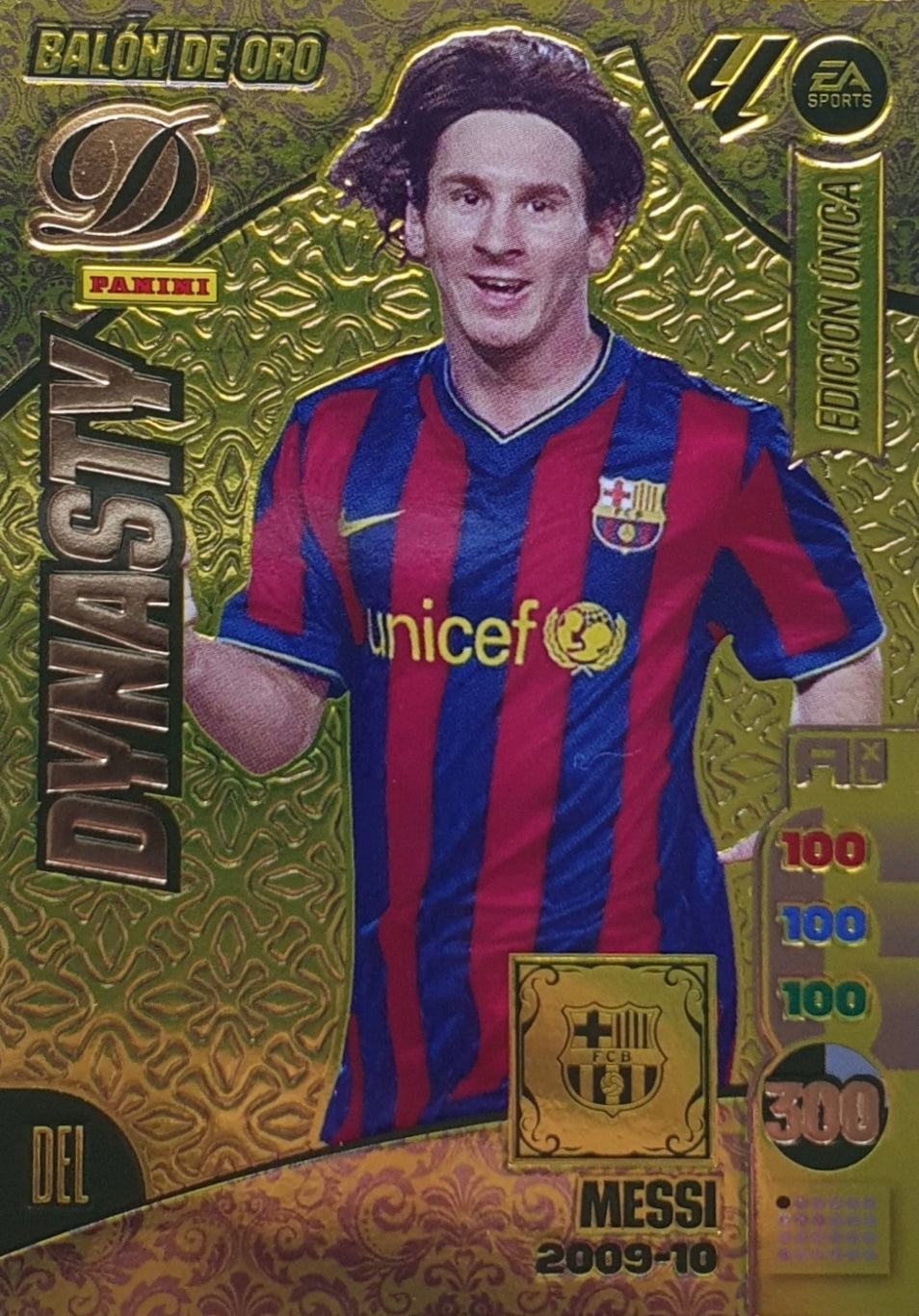 Panini Adrenalyn XL La Liga 2024/2025 - #DY/01 - Lionel Messi - 2009-10 - FC Barcelona - Dynasty - Balón de Oro - Edición Única
