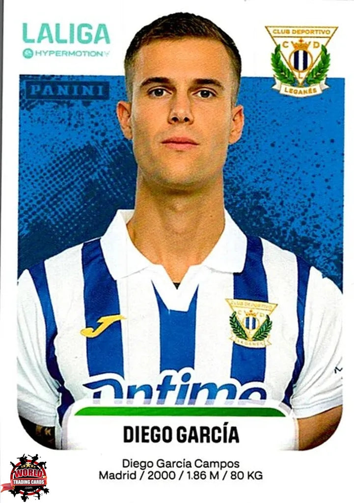 Cromo Trading Card Fútbol-Diego García-CD Leganés-Panini La Liga HypermotionV 2025-2026-286-Basico