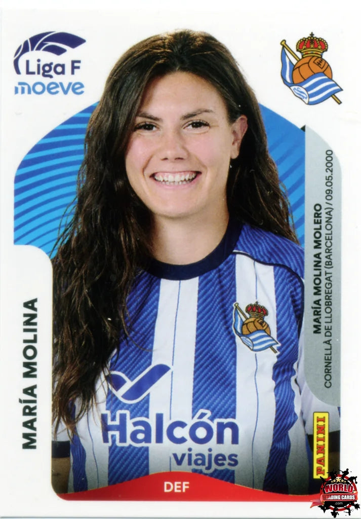 Cromo Trading Card Fútbol-María Molina-Real Sociedad-Panini Liga F Moeve 2025-2026-288 A -Basico