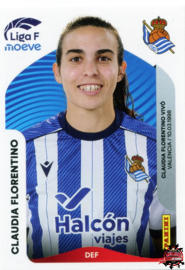 Cromo Trading Card Fútbol-Claudia Florentino-Real Sociedad-Panini Liga F Moeve 2025-2026-288 B -Basico