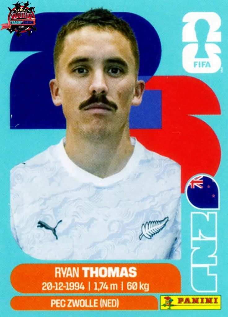 #NZL012 | Panini | Fifa World Cup Stickers | 2026 | Ryan Thomas | Nueva Zelanda | Base