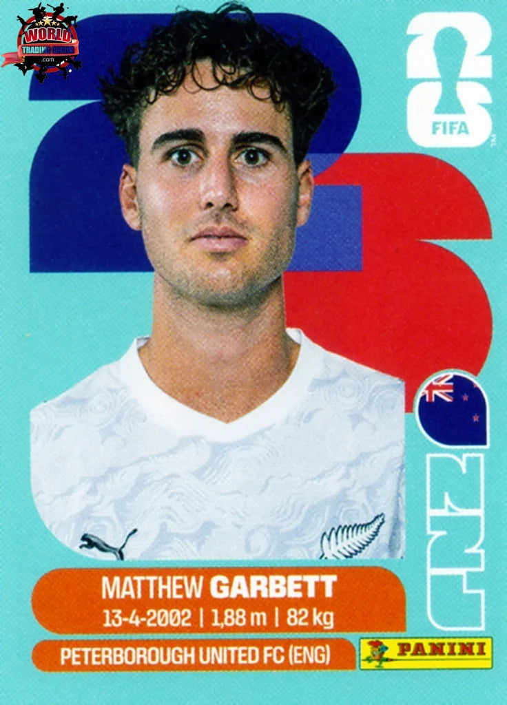 #NZL014 | Panini | Fifa World Cup Stickers | 2026 | Matthew Garbett | New Zealand | Base - International version
