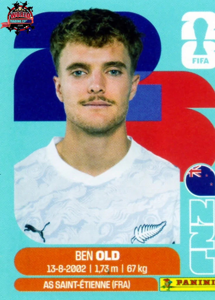 #NZL016 | Panini | Fifa World Cup Stickers | 2026 | Ben Old | New Zealand | Base - International version