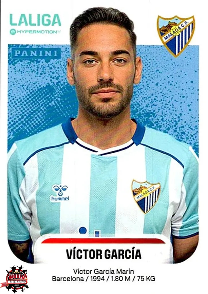 Cromo Trading Card Fútbol-Víctor García-Málaga CF-Panini La Liga HypermotionV 2025-2026-295-Basico